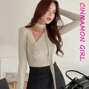 ハートボタン長袖カットソーアイボリ...