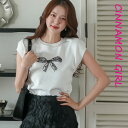 【全2色】パールネックレス半袖Tシャツ ホワイト ブラック【necklace-j25042209top】( mja )(250519)シナモンガール Cinnamon Girl 超ミニ マイクロミニ 韓国 胸元 セクシー cinnamongirl レディース