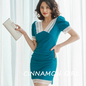 レースミニワンピース　ブルー ブラック S/M/L(mja)(220228)シナモンガール Cinnamon Girl 超ミニ マイクロミニ 韓国 胸元 セクシー cinnamongirl きれいめワンピ きれいめ きれいめワンピース ドレス 上品 エレガント