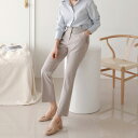 【春♪新作】【全3色】センタープレスストレッチパンツ ブラック ネイビー ベージュ S/M/L/XL【edge-pt】(sin)(0215)シナモンガール cinnamongirl レディース ズボン らく ゴム 補正 着やせ 着痩せ ウエストゴム(4)