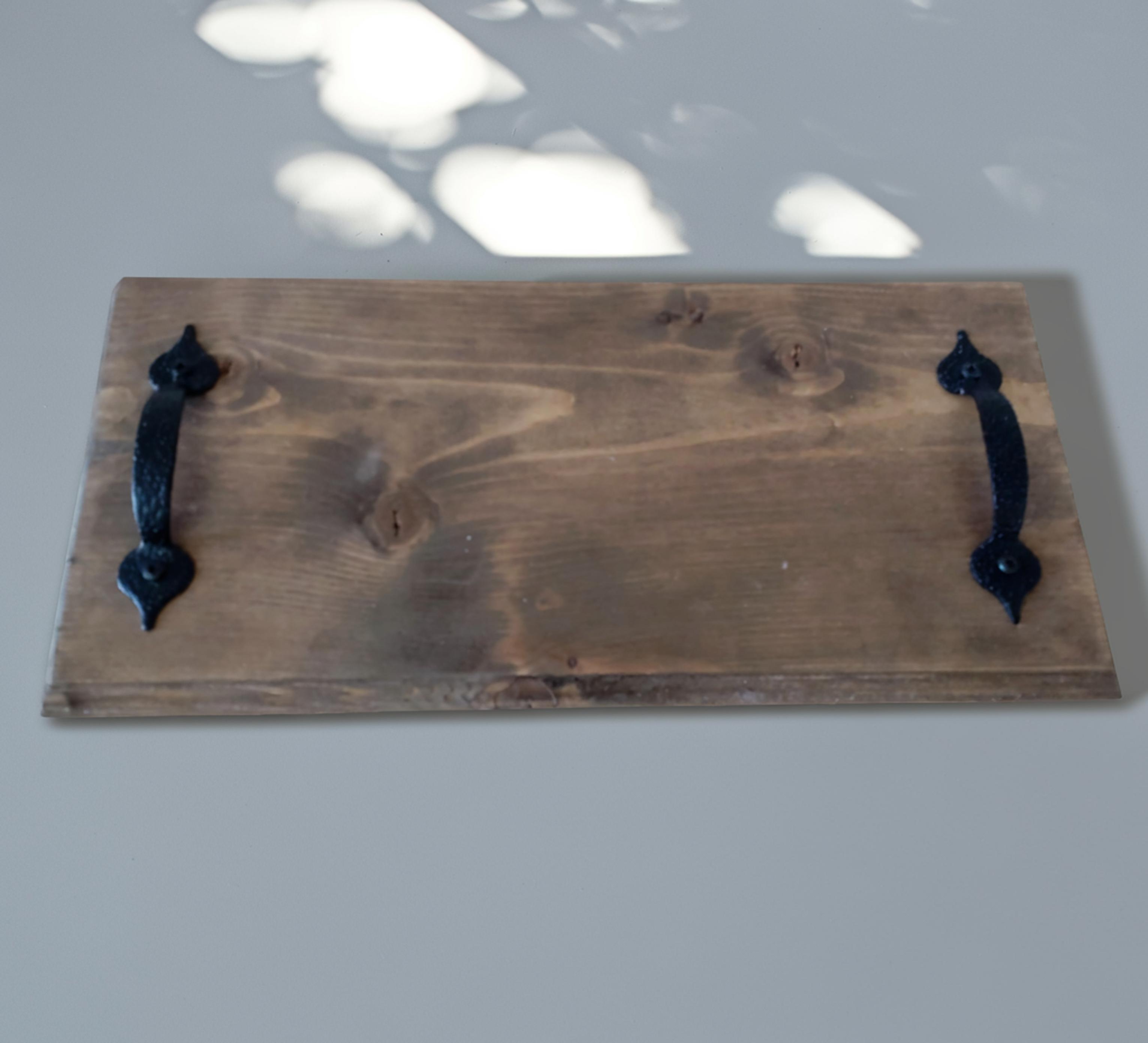 木製トレイ 木製トレー アイアン手持ち 木のトレイ 木のトレー トレイ トレー アンティーク カフェトレ..