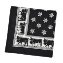 GLARNER TUECHLI【グラーナートゥエッチリ】バンダナ・ハンカチ BANDANA COW BLACK ブラック