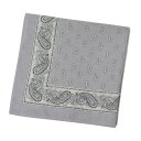 GLARNER TUECHLI【グラーナートゥエッチリ】バンダナ・ハンカチ BANDANA PAISLEY SILVER シルバー