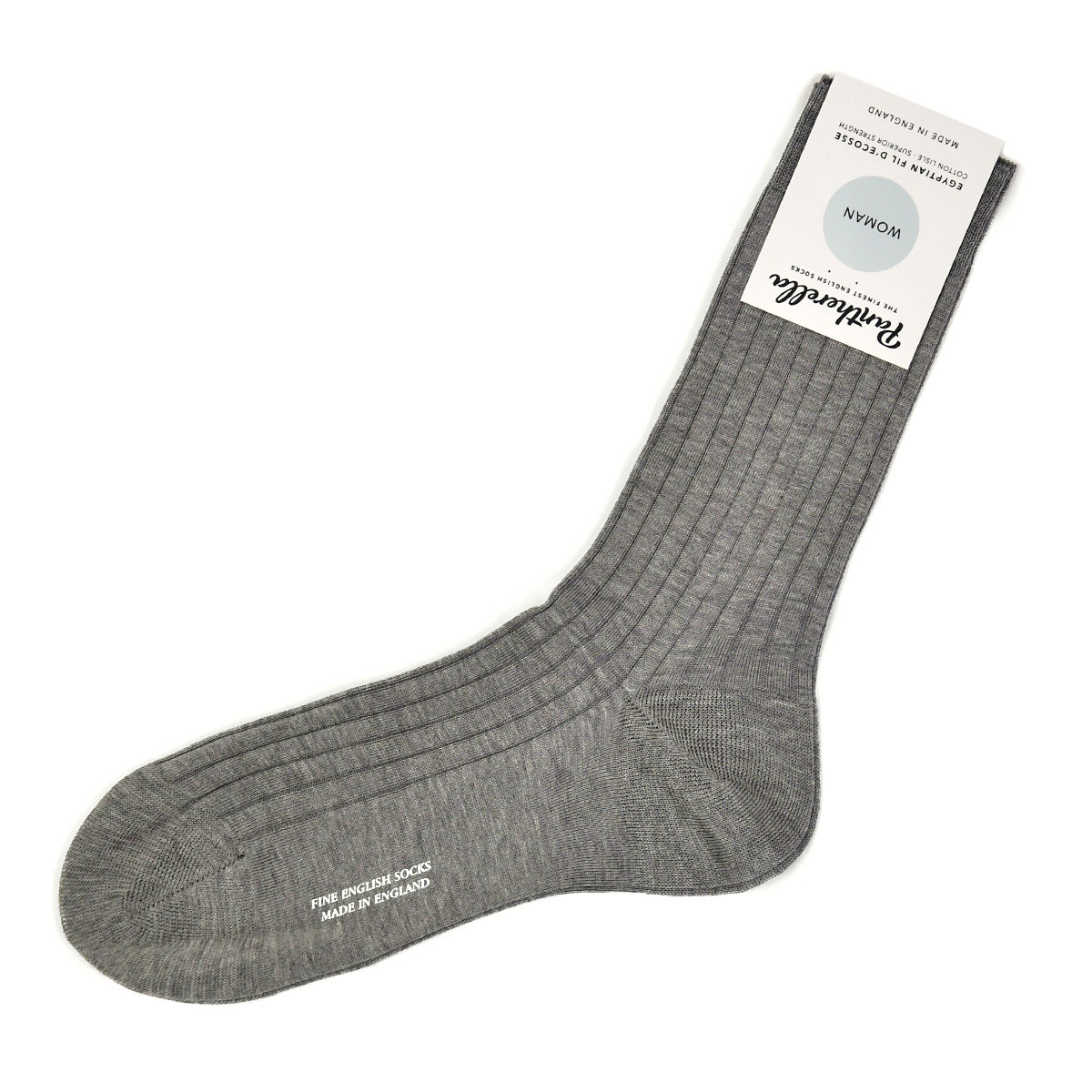 パンセレラ 靴下 レディース Pantherella【パンセレラ】リブ靴下 J5392 MID GREY MIX コットン グレー