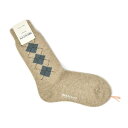 【FINAL SALE】BRESCIANI【ブレッシアーニ】ソックス靴下 WD007IN0024 033 BEIGE×BLUE GREY カシミヤ ベージュ