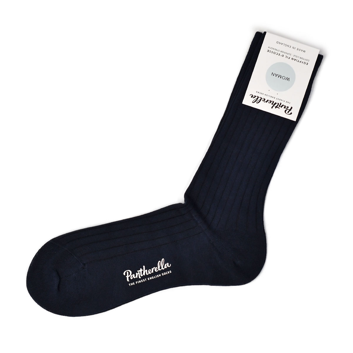 パンセレラ 靴下 レディース Pantherella【パンセレラ】リブ靴下 J5392 NAVY コットン ネイビー