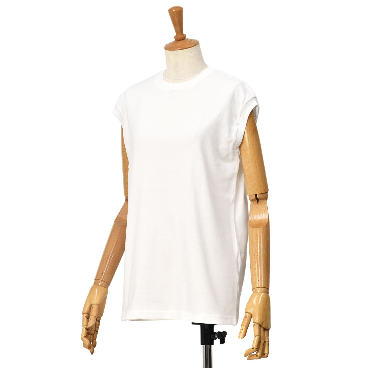 MAISON CORNICHON【メゾン コルニション】ノースリーブカットソー Sleeveless Shirts Solid Blanc コットン ホワイト