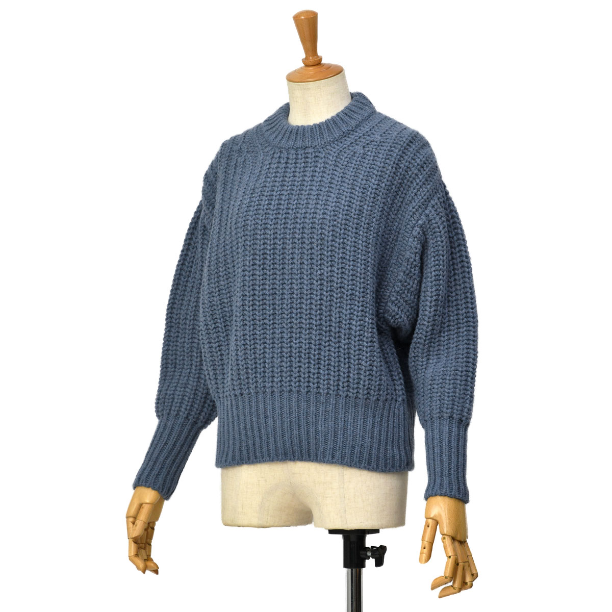 【50%OFF】【sizeXS,S】SCAGLIONE【スカリオーネ】クルーネックニット DHW061 403 DENIM アルパカ ナイロン ブルー