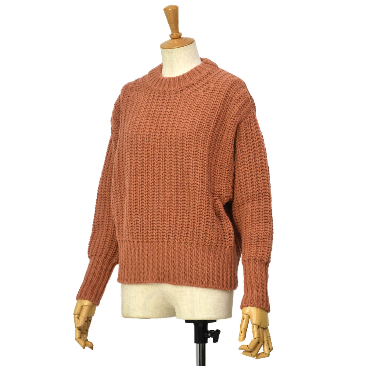 【50%OFF】【sizeS】SCAGLIONE【スカリオーネ】クルーネックニット DHW061 616 BLUSH アルパカ ナイロン テラコッタ