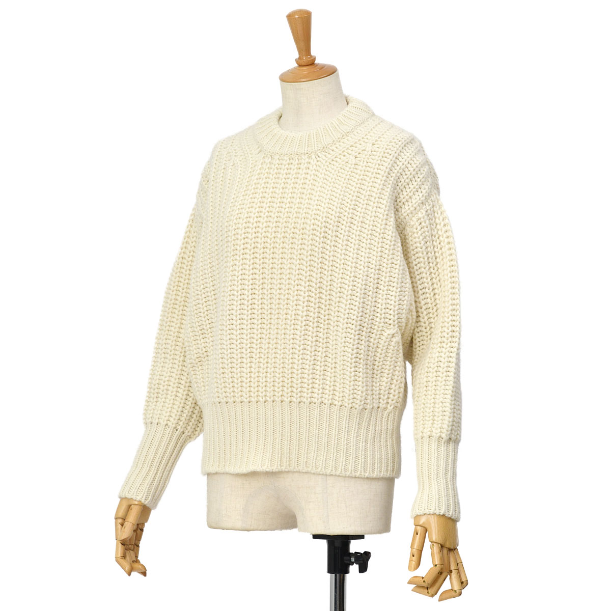 【50%OFF】【sizeS】SCAGLIONE【スカリオーネ】クルーネックニット DHW061 101 MILK アルパカ ナイロン ホワイト