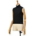 HERNO【ヘルノ】ノースリーブハイゲージニット JL000105D 52056 9300 リヨセル コットン ブラック