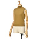 HERNO【ヘルノ】ノースリーブハイゲージニット JL000105D 52056 2000 リヨセル コットン ブラウン