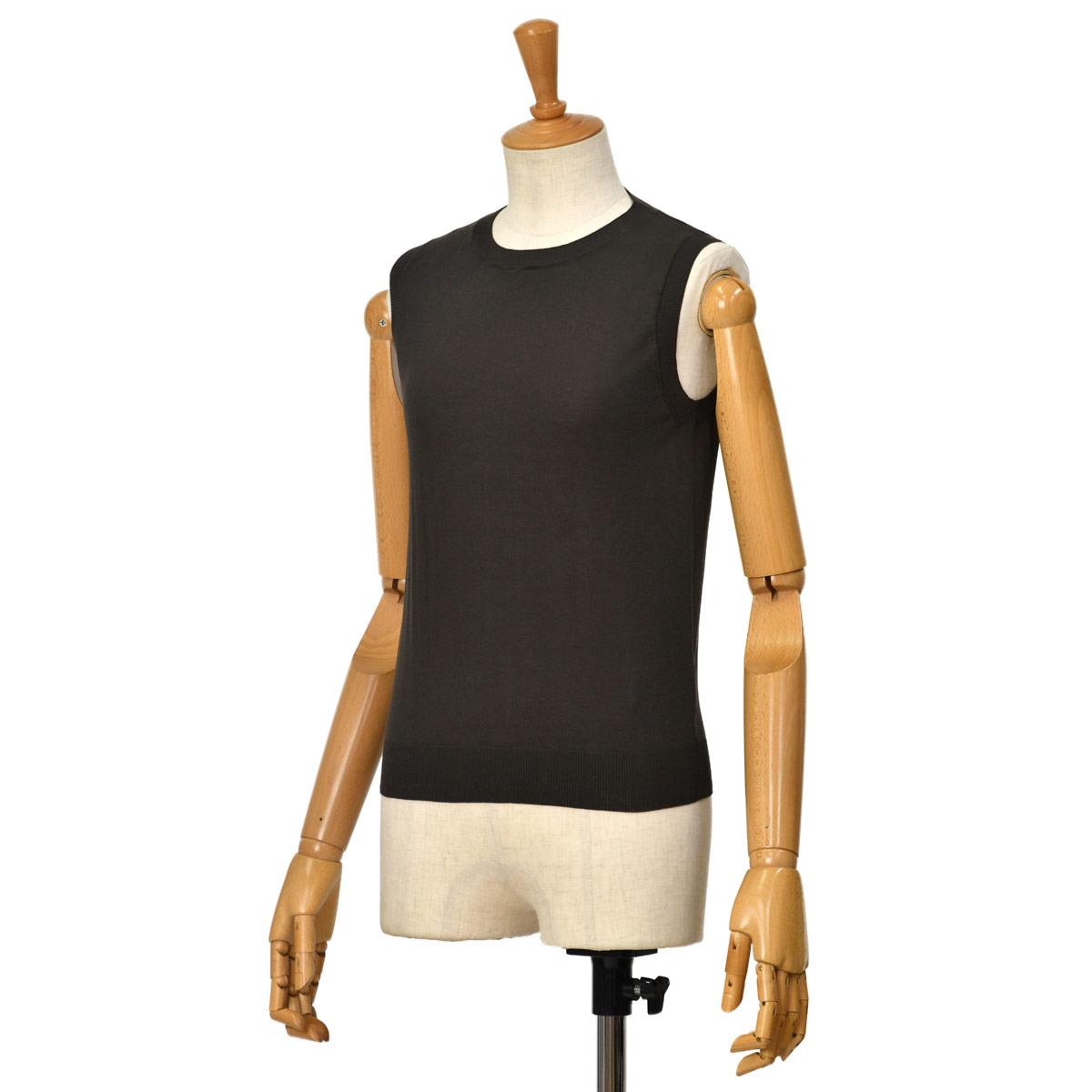 SCAGLIONE【スカリオーネ】ノースリーブニット DPC079 250 CHOCO コットン ブラウン