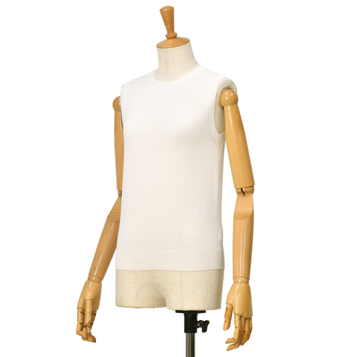 SCAGLIONE【スカリオーネ】ノースリーブニット DPC079 101 MILK コットン ホワイト