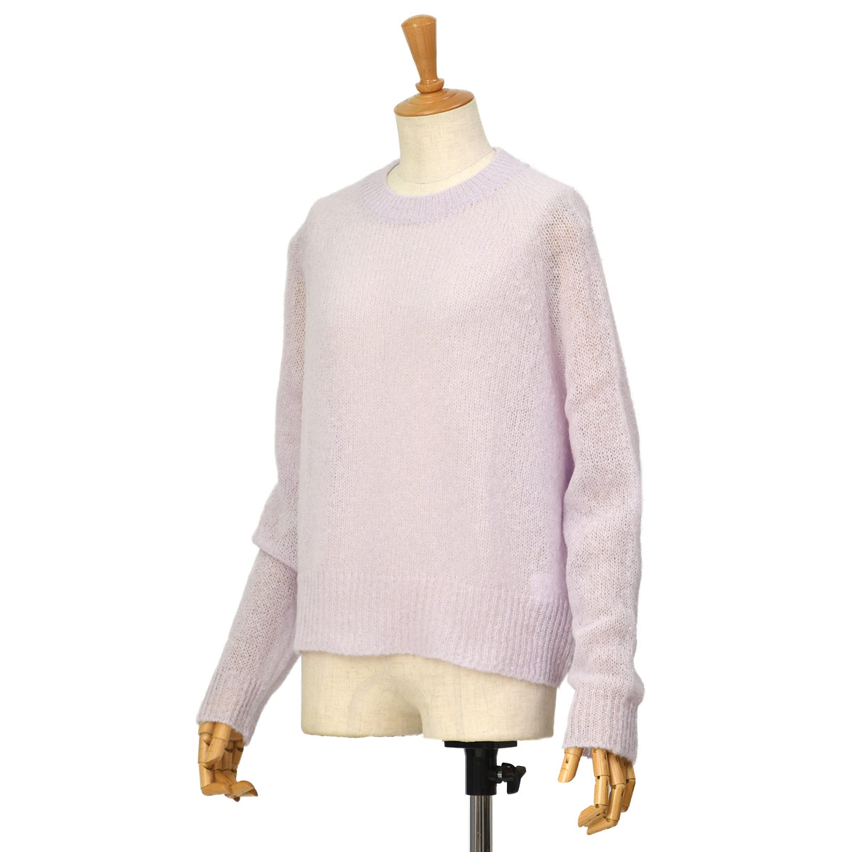 SCAGLIONE【スカリオーネ】クルーネックシアーニット DRW022 685 LILAC アルパカ ナイロン ライラック