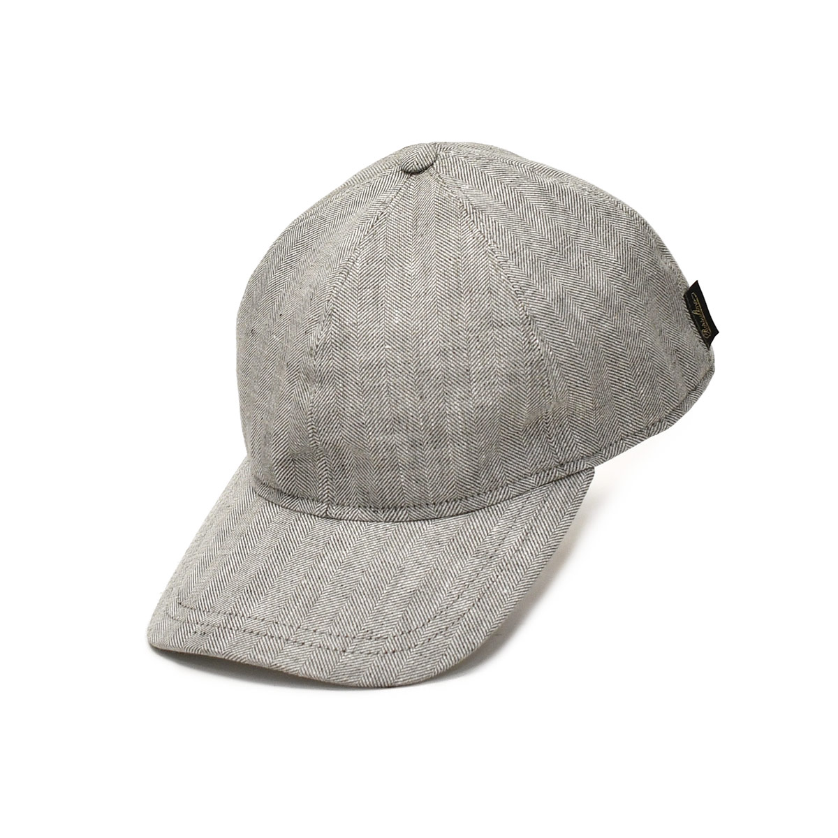 Borsalino【ボルサリーノ】ベースボールキャップ B95174EV D0072 197B ヘリンボーン リネン コットン ライトグレー