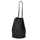 Charles et Charlus【シャルル・エ・シャルリュス】別注ドローストリングバッグ 巾着 KOBE Noir レザー ブラック(4)