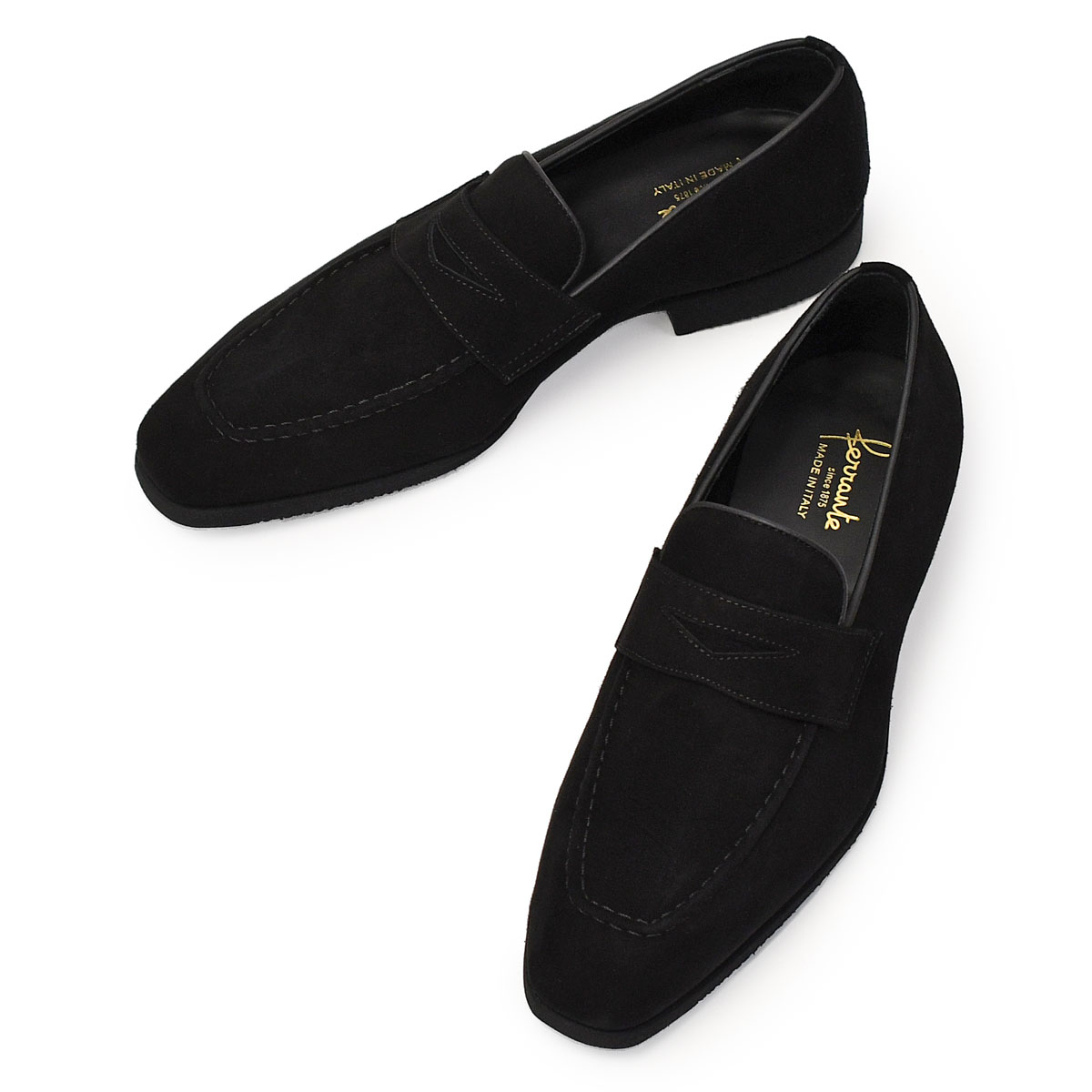 Ferrante【フェランテ】コインローファー ELEGANT CAMOSCIO NERO スエード ブラック