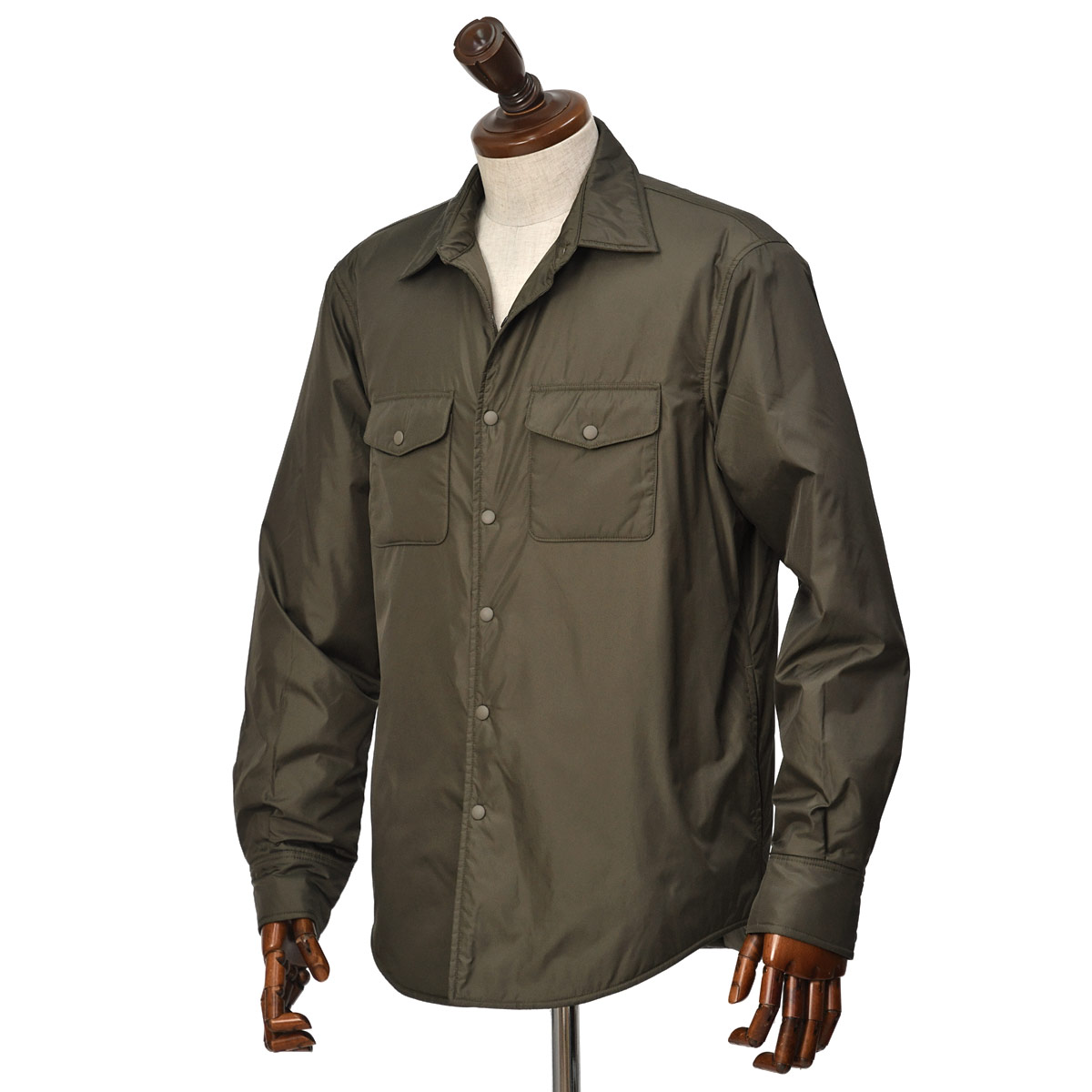 【FINAL SALE】ASPESI【アスペジ】CPOシャツブルゾン I029 13PIU 7961C 6237 ナイロン ミリタリーグリーン