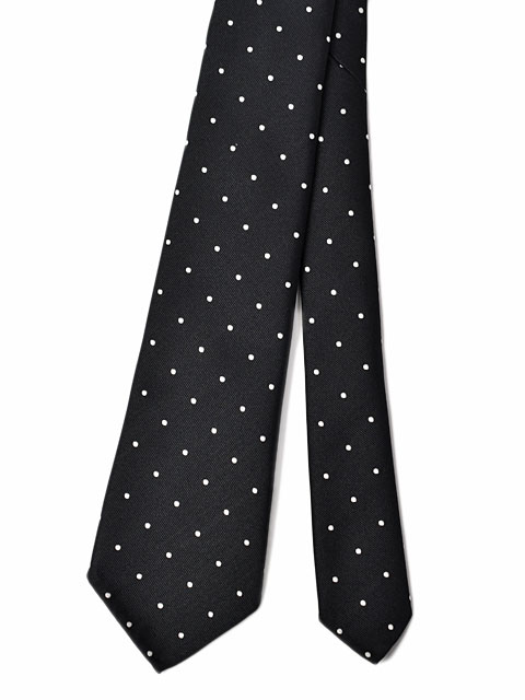 Atto Vannucci【アットヴァンヌッチ】ネクタイ PRP115 セッテピエゲ シルク ドット ブラック