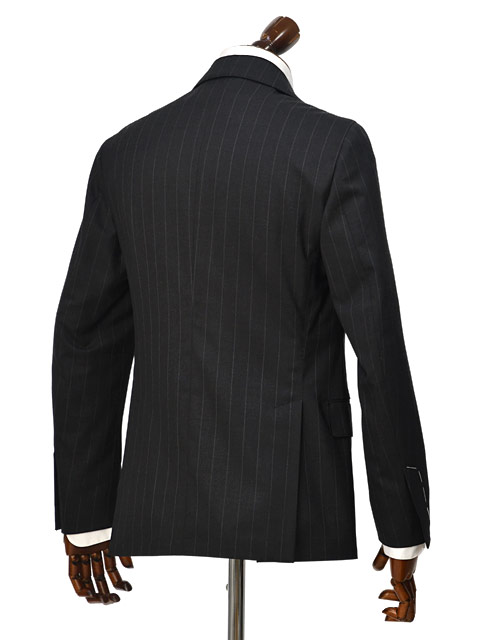 LARDINI【ラルディーニ】シングルスーツ 6107AQ SF63419 970GR ADVANCE ヴァージンウール SUPER150'S ストライプ チャコールグレー×ホワイト