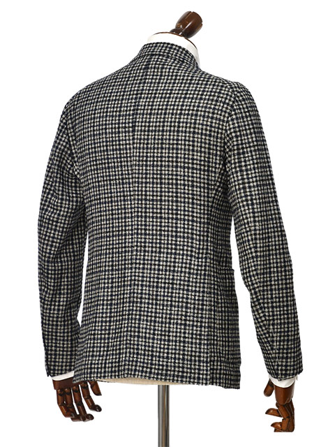 TAGLIATORE【タリアトーレ】シングルジャケット 1SMC22K MONTECARLO 470005 G3312 ヴァージンウール シルク ナイロン カシミヤ ガンクラブチェック ダークブラウン×ネイビー