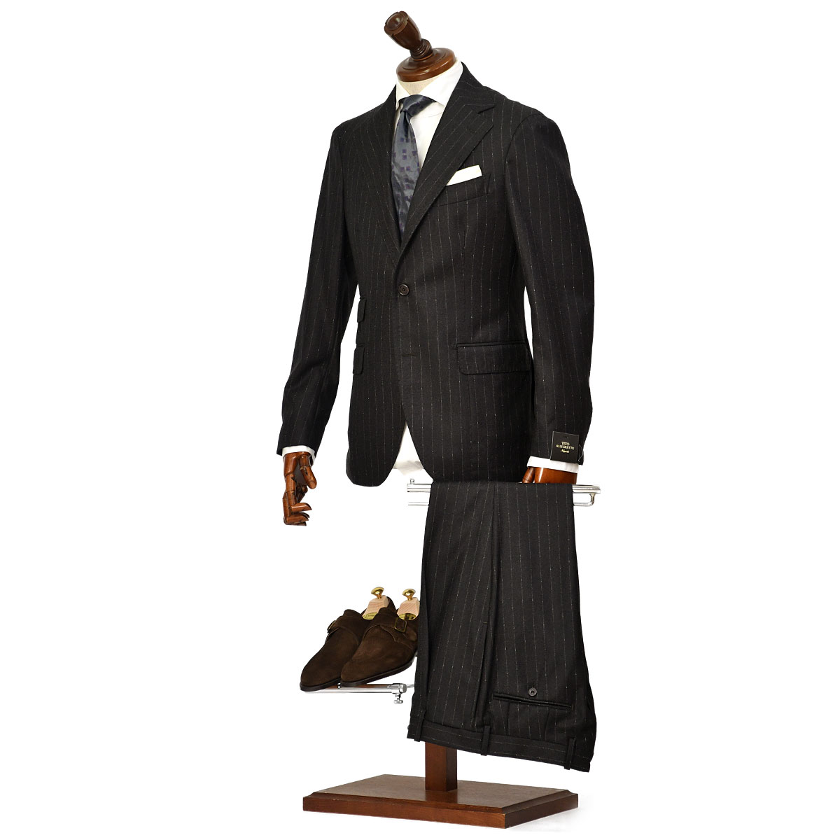 TITO ALLEGRETTO【ティト アレグレット】シングルスーツ 313/110 TA-11-243-019 17B002AR ウール ストライプ ダークブラウン×ホワイト