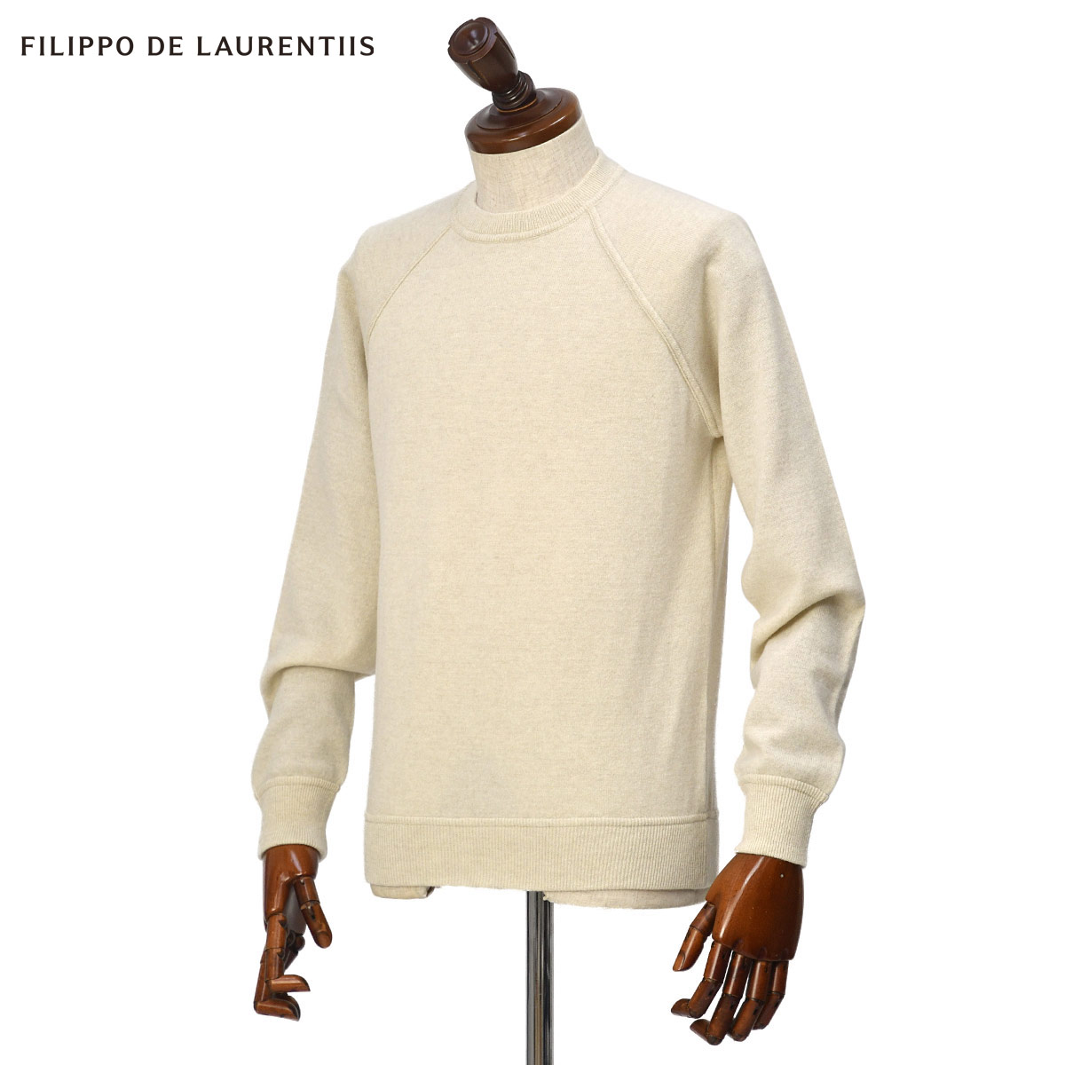 Rakuten - 【6/4(木)20：00〜 最大5,000円オフクーポン】FILIPPO DE LAURENTIIS【フィリッポ デ ローレンティス】スウェットニット GC1MLR2A28 WC12R 30 12G ウール カシミヤ ベージュ