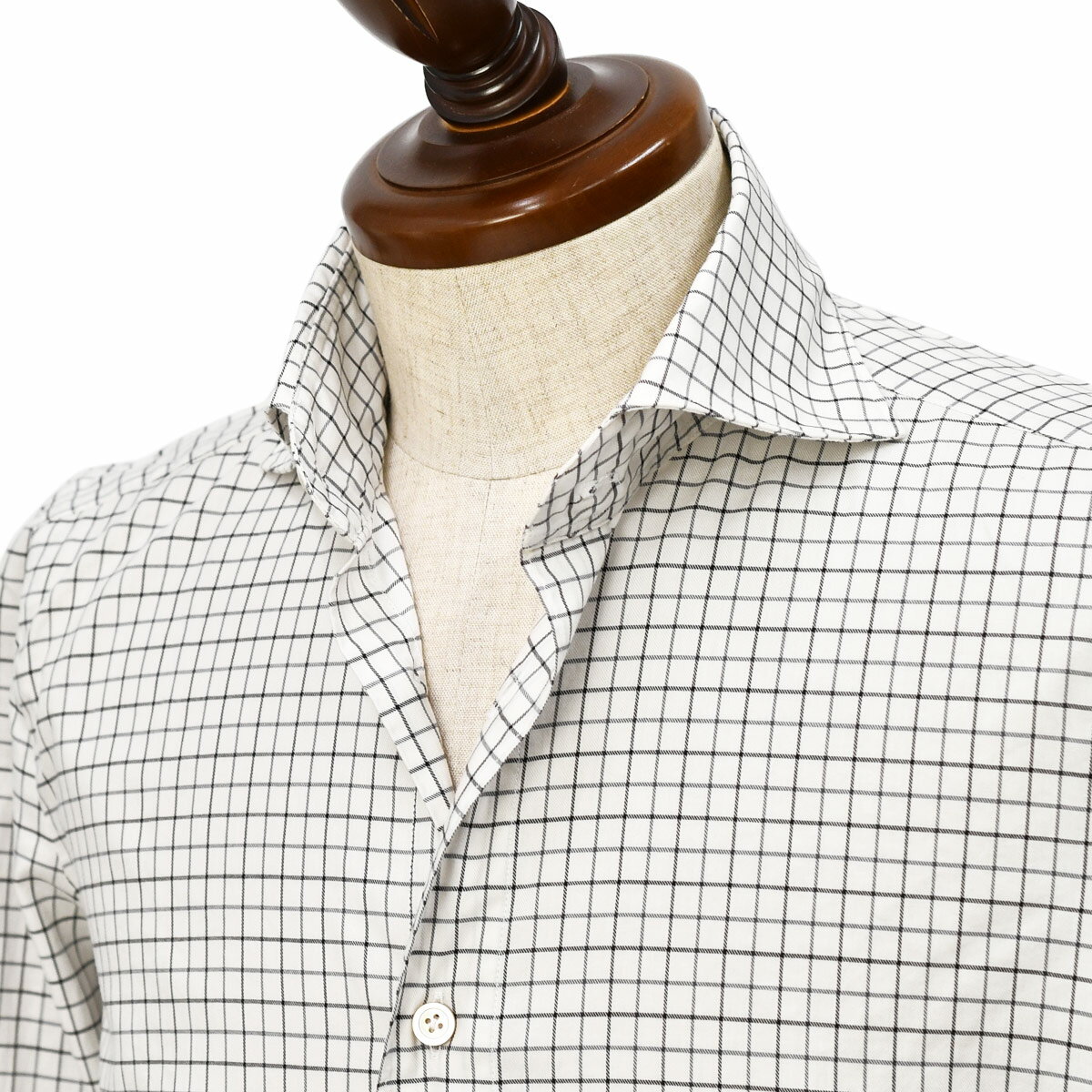 【最大5,000円オフクーポン】Finamore【フィナモレ】シャツ PIERO BALI M0005 1 コットン グラフチェック オフホワイト