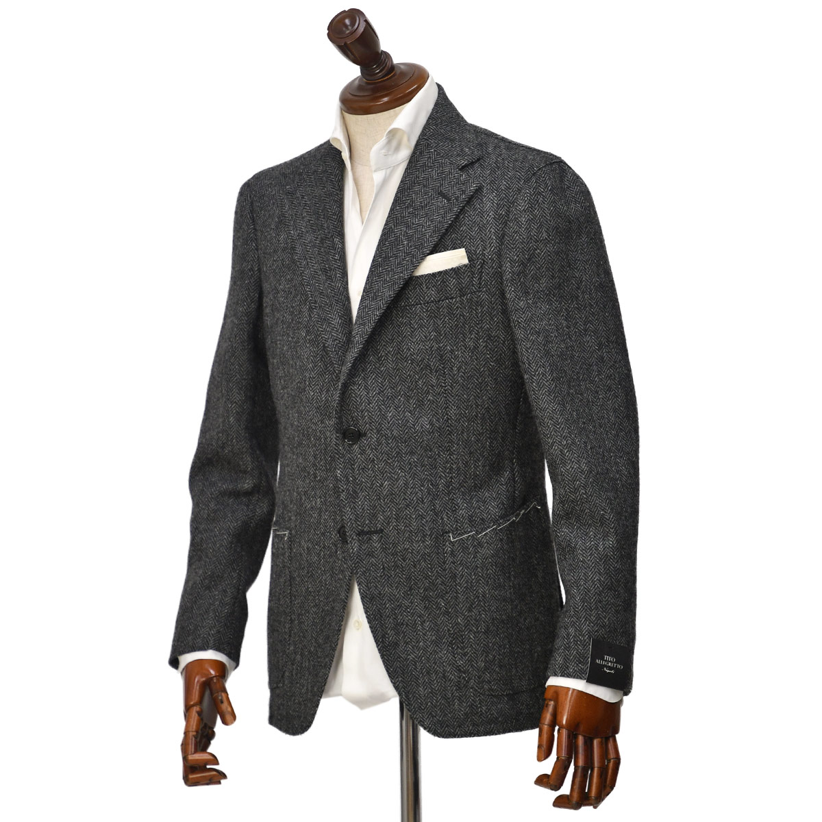 先行販売 早得【袖修理無料】TITO ALLEGRETTO【ティト アレグレット】シングルジャケット 304D TA-05-253-005 ヴァージンウール ヘリンボーン グレー
