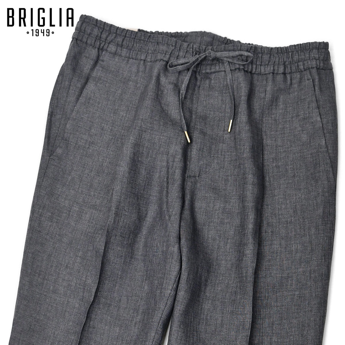 Rakuten - 【6/4(木)20：00〜 最大5,000円オフクーポン】BRIGLIA1949【ブリリア1949】ワンプリーツ イージーパンツ WIMBLEDON 118 90 リネン ミディアムグレー