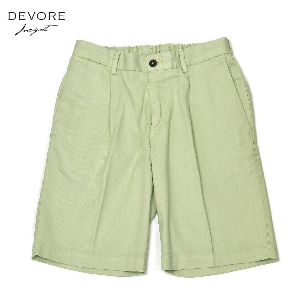 Rakuten - 【6/4(木)20：00〜 最大5,000円オフクーポン】DEVORE Incipit【デヴォレインチピット】ワンプリーツイージーパンツ D155C G049 634リネン コットン ストレッチ ピスタチオ