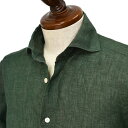 Finamore【フィナモレ】シャツ PIERO BALI C0650 18 リネン エバーグリーン