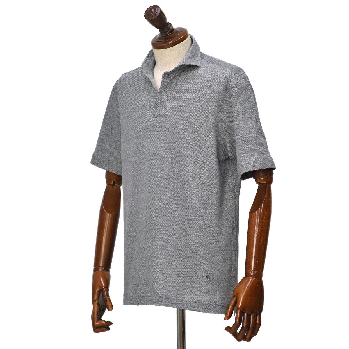 GUY ROVER【ギローバー】半袖スキッパー NEW FIT PC231 551505 コットン 4 鹿の子 メランジネイビー