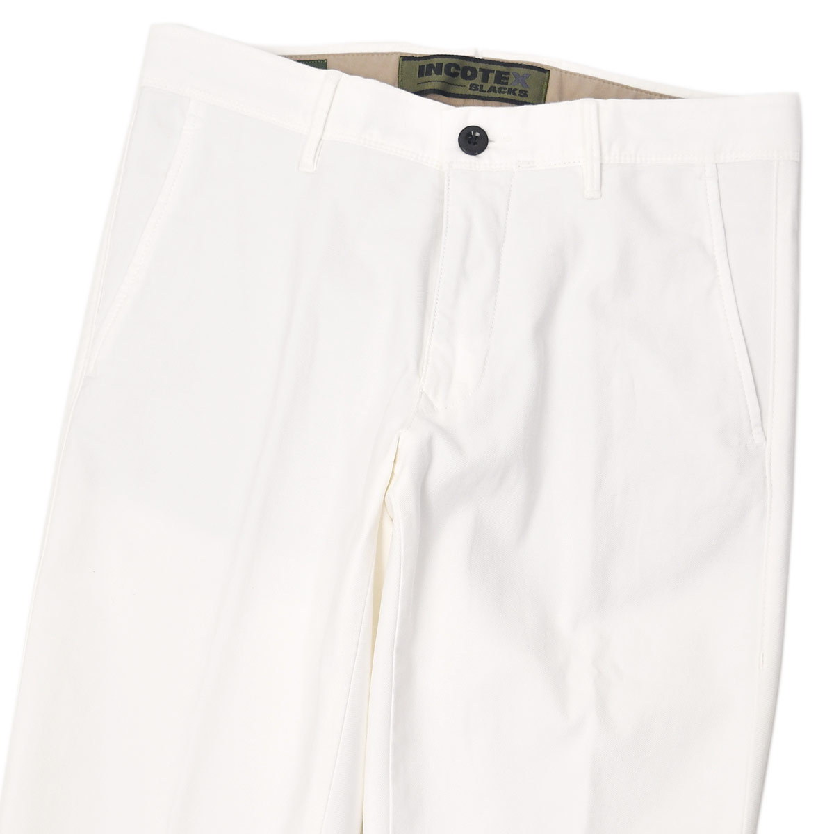 Sweat Pants - 【FINAL SALE】INCOTEX SLACKS【インコテックス スラックス】ノープリーツパンツ 18S100 9822A 1 コットン キャンバス スウェット ガーメントダイ ホワイト