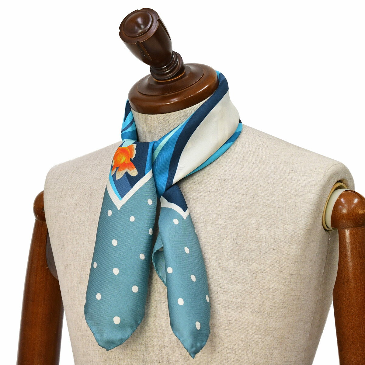 【3/20(金)20?00～ 最大2,500円オフクーポン】【ポイント5倍】Stefano Cau【ステファノ カウ】スカーフ 14MOMI S3611 シルク ドット ライトブルー