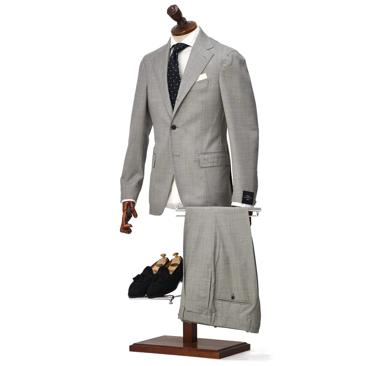 TITO ALLEGRETTO【ティト アレグレット】シングルスーツ 301D WA2069 110 ヴァージンウール カノニコ シャークスキン ライトグレー