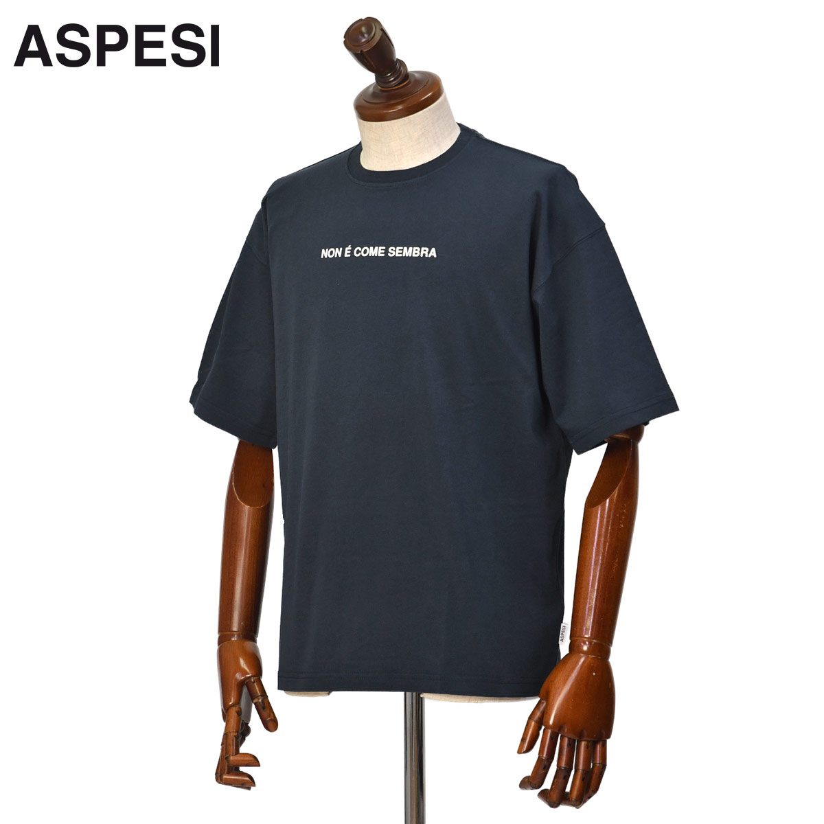 ASPESI アスペジ　ネイビー 半袖　ニット　Tシャツ　48 asp1mts02-bk.jpg