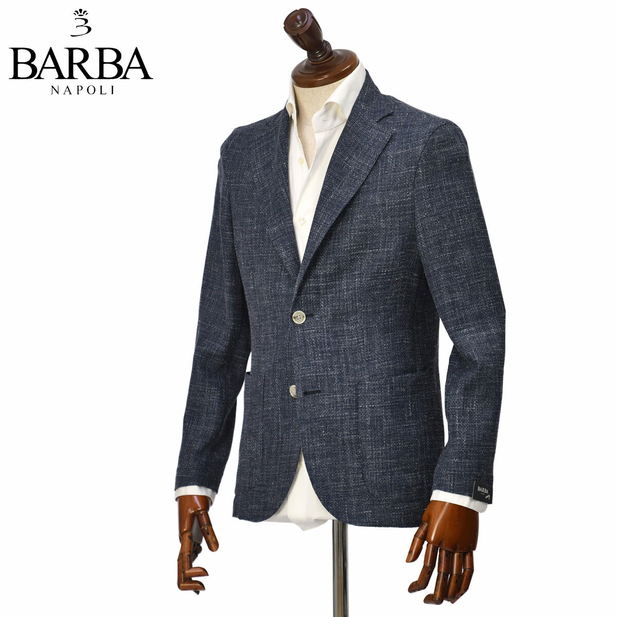 Rakuten - 【6/18(木)20：00〜 決算大感謝SALE】BARBA【バルバ】シングルジャケット EASY J1 53004 87 ロロピアーナ ウール シルク リネン インディゴ