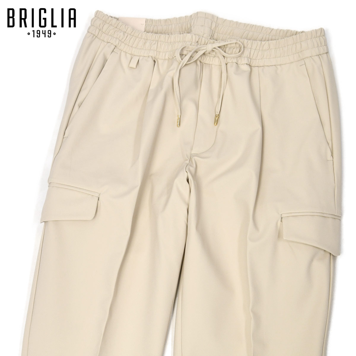 Rakuten - 【6/4(木)20：00〜 最大5,000円オフクーポン】BRIGLIA1949【ブリリア1949】ワンプリーツ イージーカーゴパンツ MONTPELLIER 300162 23 ナイロン ポリウレタン ベージュ