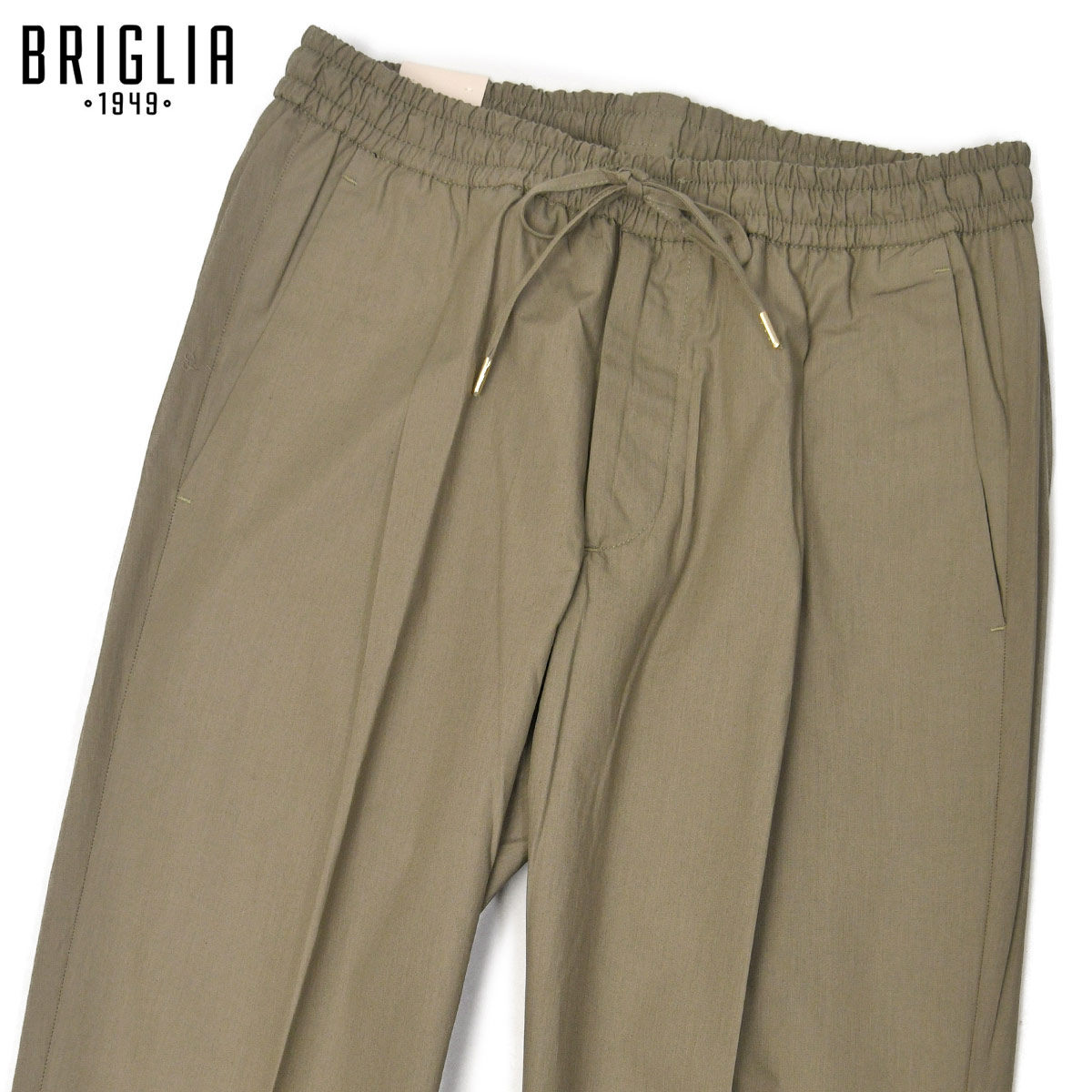 Rakuten - 【6/4(木)20：00〜 最大5,000円オフクーポン】BRIGLIA1949【ブリリア1949】ワンプリーツ イージーパンツ WIMBLEDON 300128 52 コットンストレッチ カーキグリーン