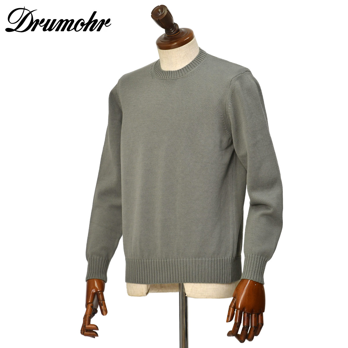 【3/20(金)20?00〜 最大2,500円オフクーポン】【ポイント5倍】Drumohr【ドルモア】クルーネックニット D8Z103 D06 650 コットン 8G セメントグレー