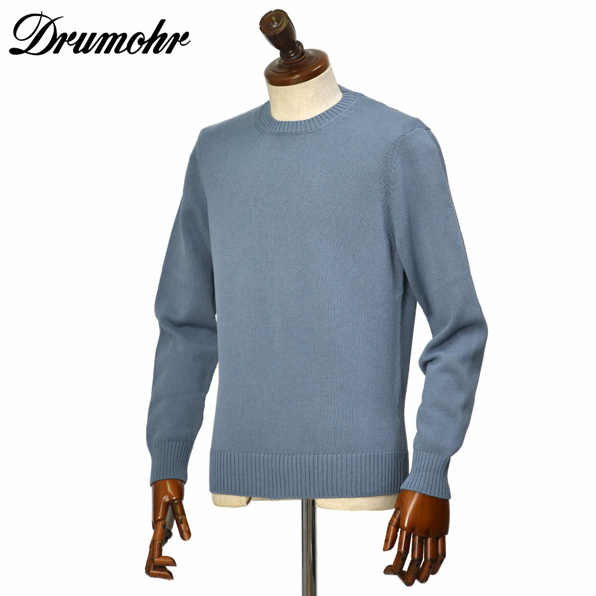 【3/18(水)20：00～ ポイント5倍】Drumohr【ドルモア】クルーネックニット D8Z103 D06 725 コットン 8G ミストブルー