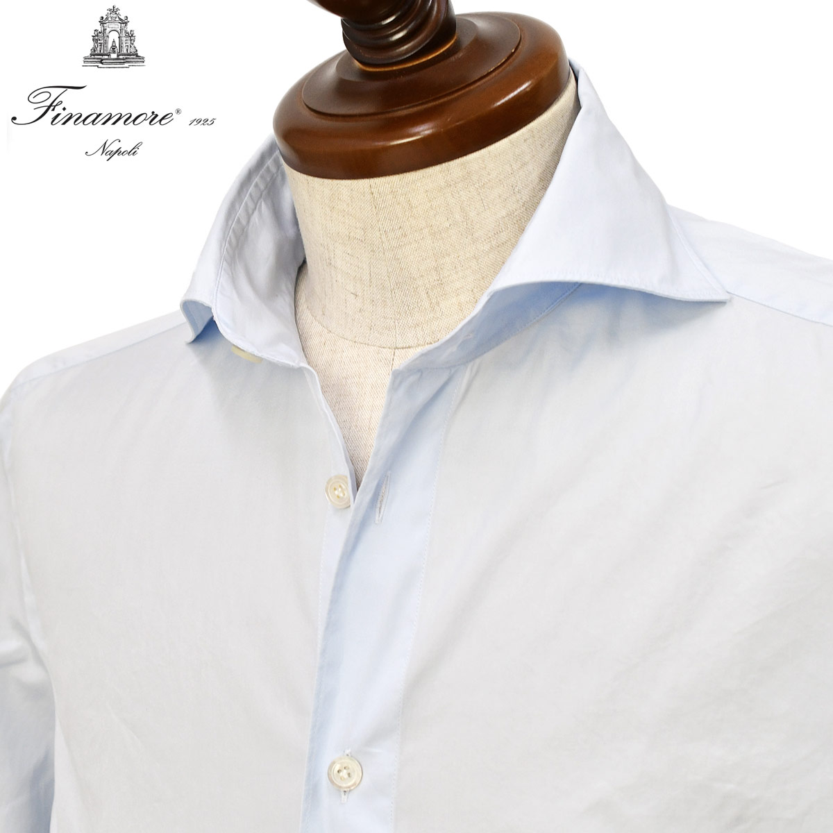 【最大2,500円オフクーポン】【ポイント5倍】Finamore【フィナモレ】シャツ PIERO BALI C0617E 2 コットン ポプリン サックス