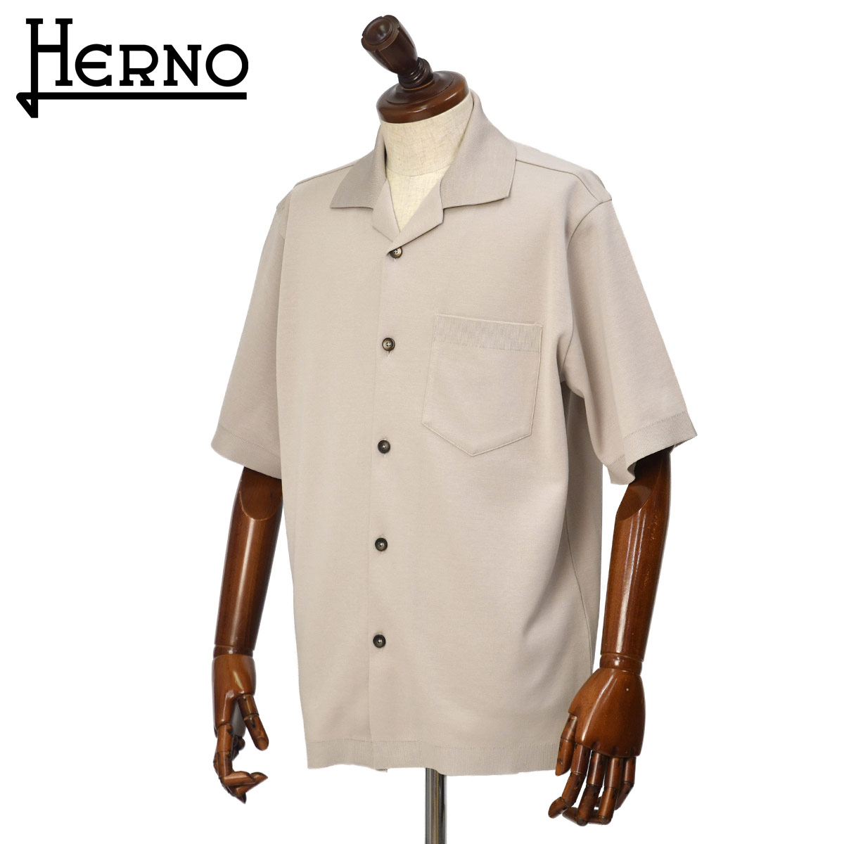 Rakuten - 【最大5,000円オフクーポン】HERNO【ヘルノ】オープンカラーシャツ CM000017U 52059 9403 コットン ベージュ