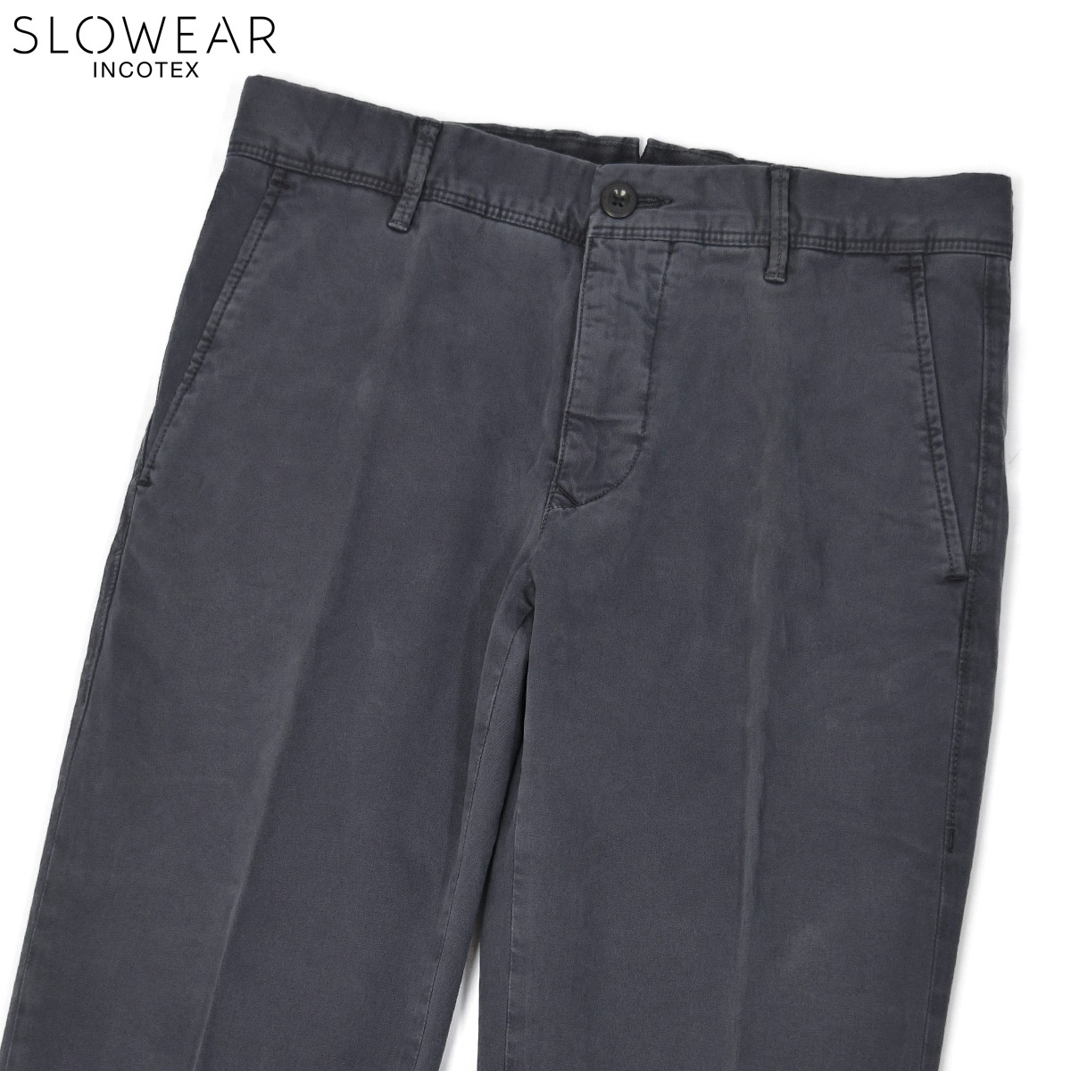 Rakuten - INCOTEX SLACKS【インコテックス スラックス】ノープリーツパンツ 18S100 9664A 827 コットン ストレッチ ガーメントダイ ネイビー