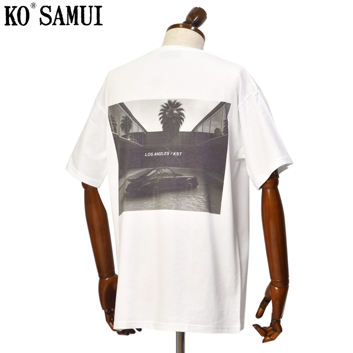 Rakuten - 【最大5,000円オフクーポン】KO SAMUI【コ サムイ】半袖クルーネックバックプリントTシャツ KMTO S801 LOSKST コットン ホワイト