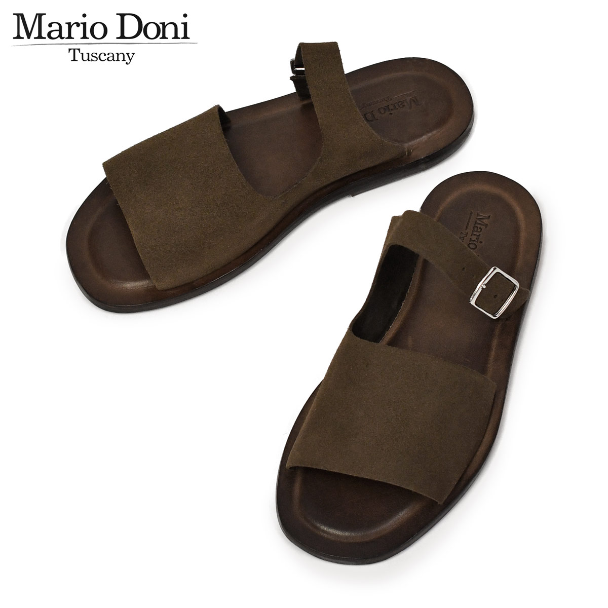 Rakuten - 【6/4(木)20：00〜 最大5,000円オフクーポン】Mario Doni【マリオ ドーニ】ストラップミュール CAPOLONA Cacao スエード ダークブラウン
