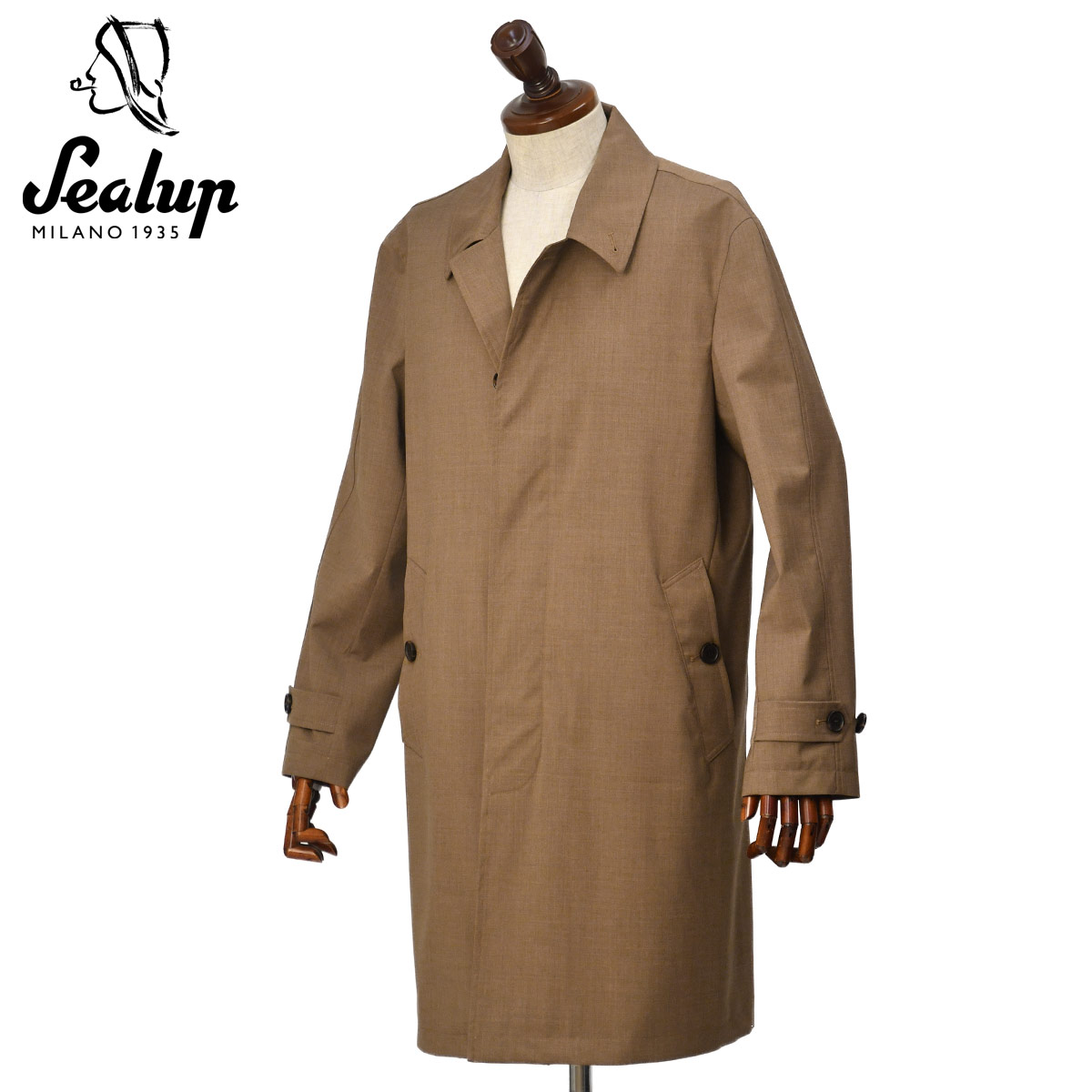 Rakuten - 【6/4(木)20：00〜 最大5,000円オフクーポン】SEALUP【シーラップ】ステンカラーコート 11458 CAPRI 96154 27 Lolo Piana コットン ヴァージンウール ブラウン