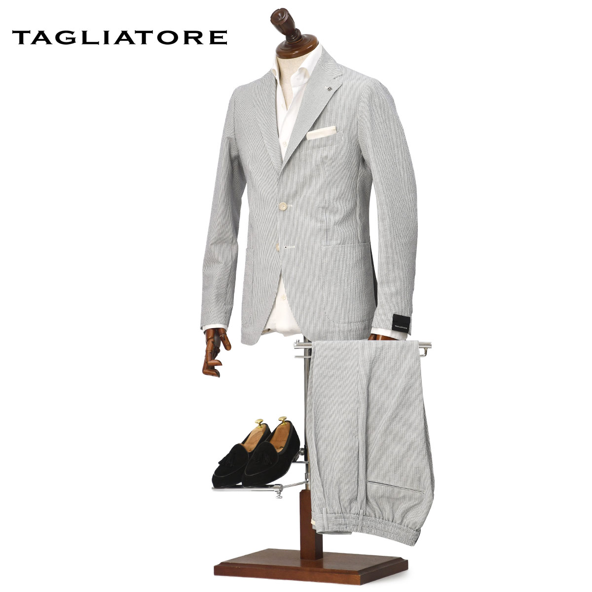 【最大5,000円オフクーポン】先行販売 早得【袖修理無料】TAGLIATORE【タリアトーレ】シングルスーツ A-DAKAR22K14 340335U B3401 ダカール ヴァージンウール ポリウレタン コードレーン ブルー×ホワイト